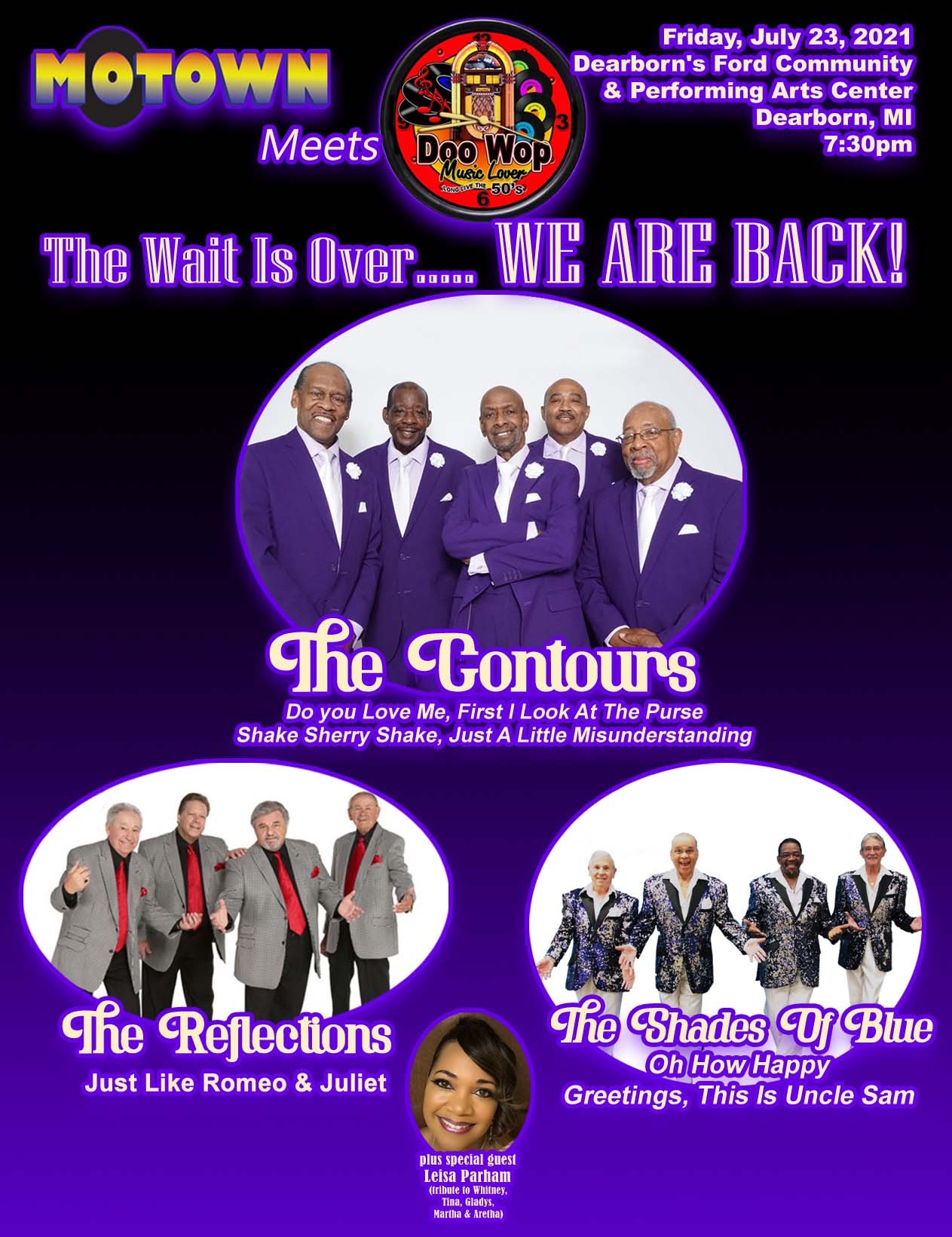 Motown Meets Doo Wop|Events | Dearborn Theater